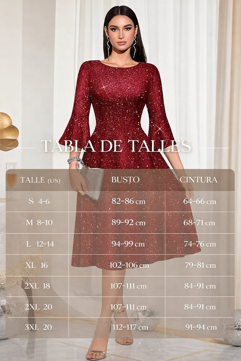 Vestido fiesta lentejuelas rojo XL