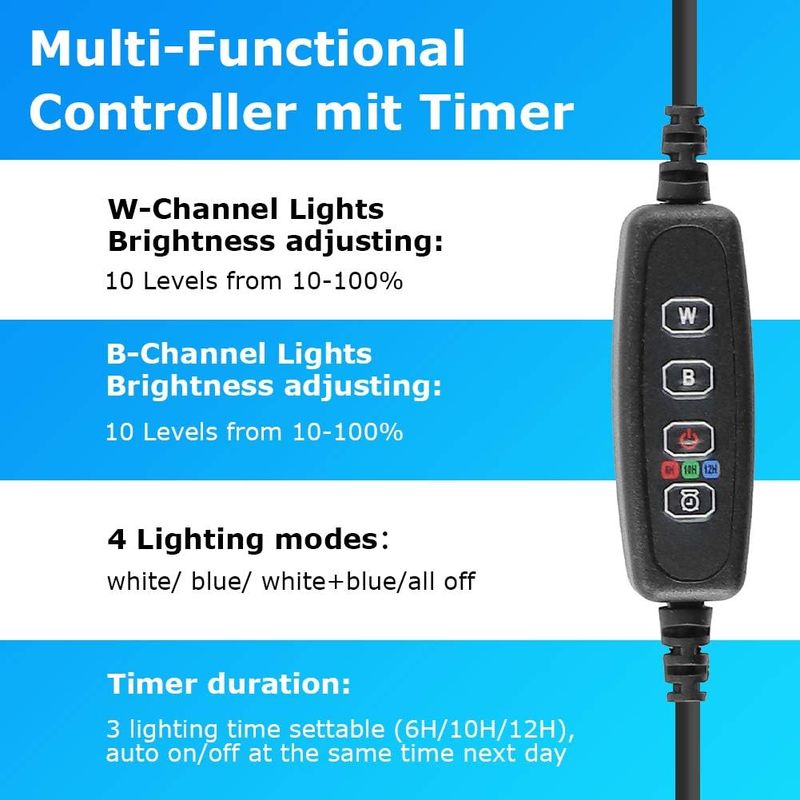 Lámpara LED Acuario Cristal/Plástico