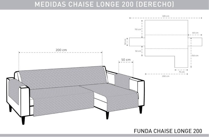 Funda Sofá Chaise Longue