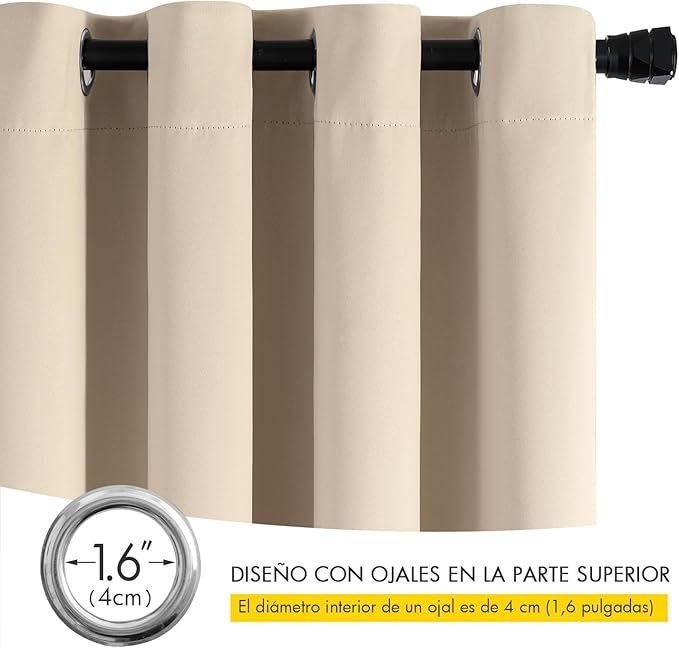 Cortinas Opacas Beige 2*140x225cm