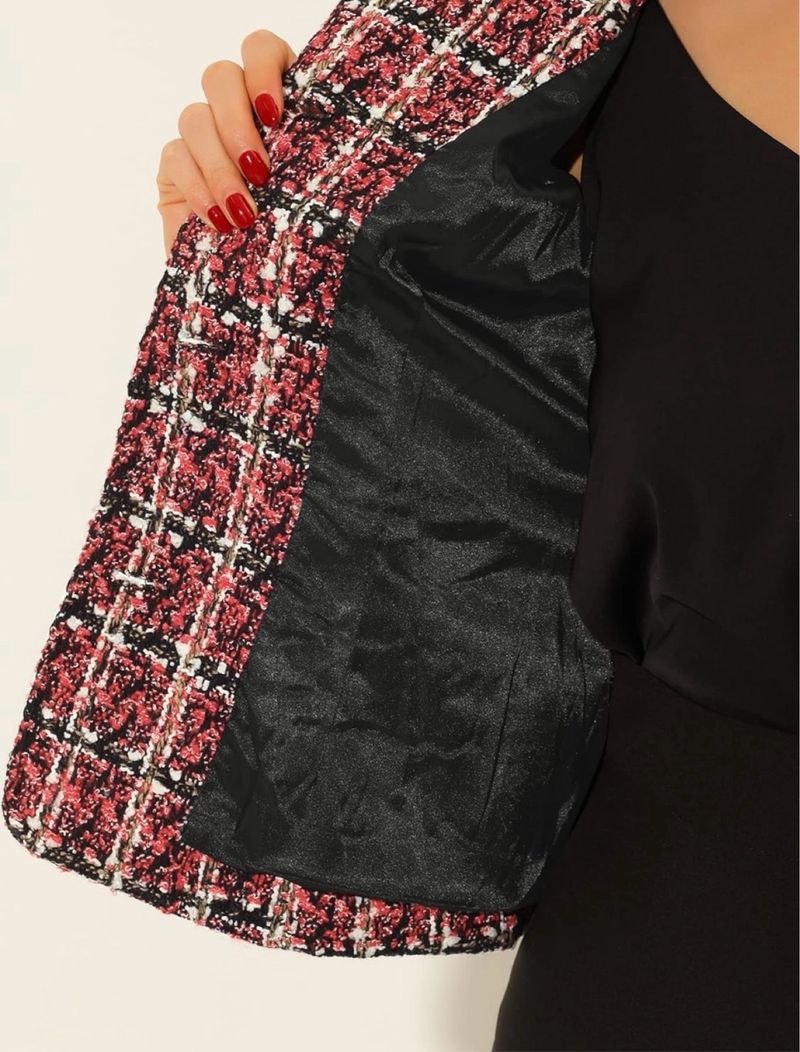 Blazer de Tweed Elegante Talla M