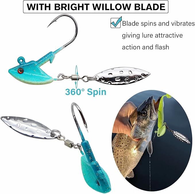 10 Cabezas de Jig Underspin Dovesun 7g