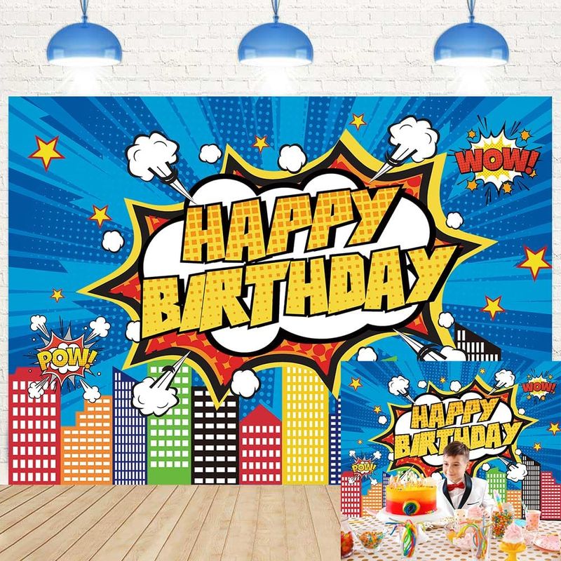 Telón de fondo Happy Birthday estilo cómic
