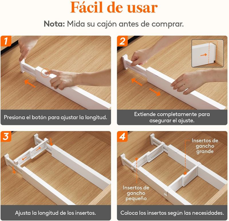 Pack 6 Separadores de Cajones Ajustables