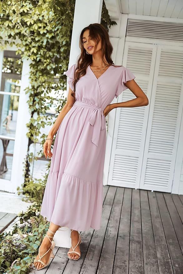 Vestido Bohemio de Verano con Cuello en V Talla M