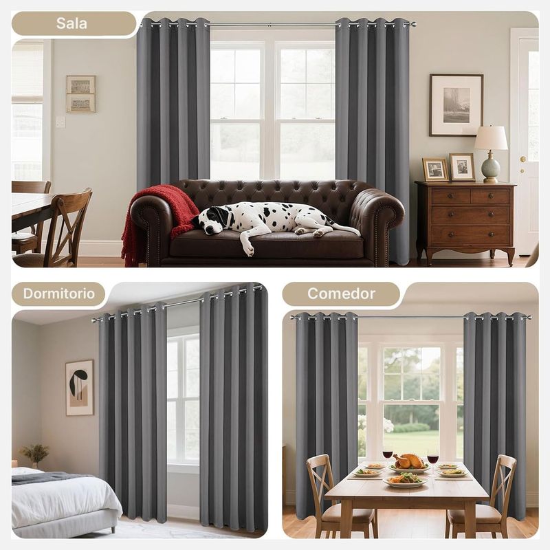 Cortinas Opacas Joydeco 2*117*137cm