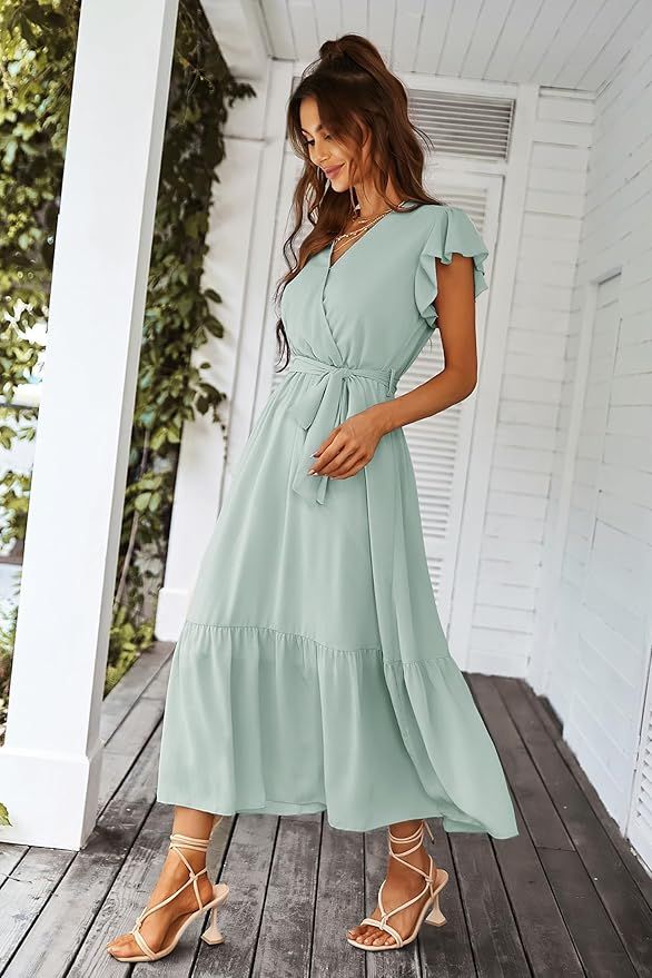 Vestido Largo Verde de Verano para Mujer Talla L