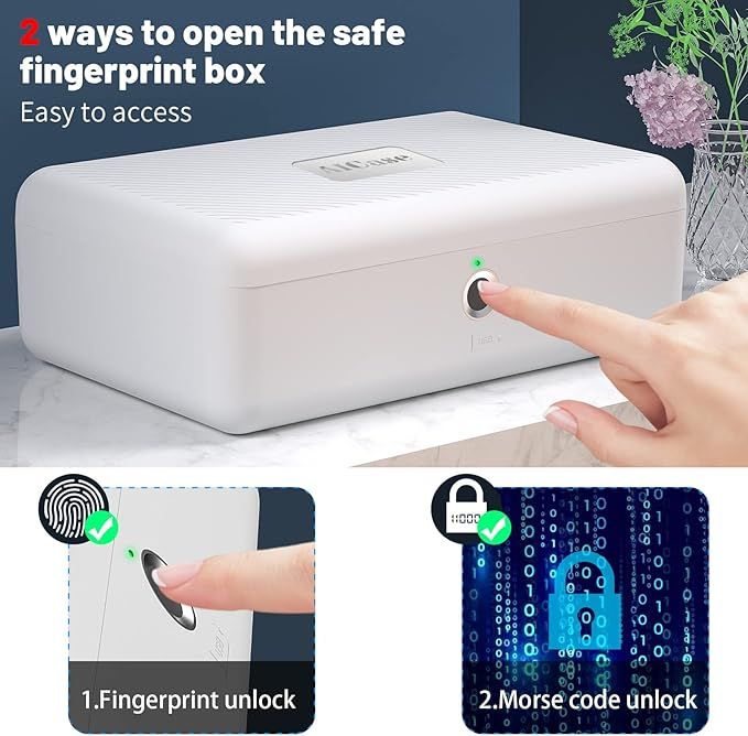 Caja Biométrica Portátil con Huella Digital