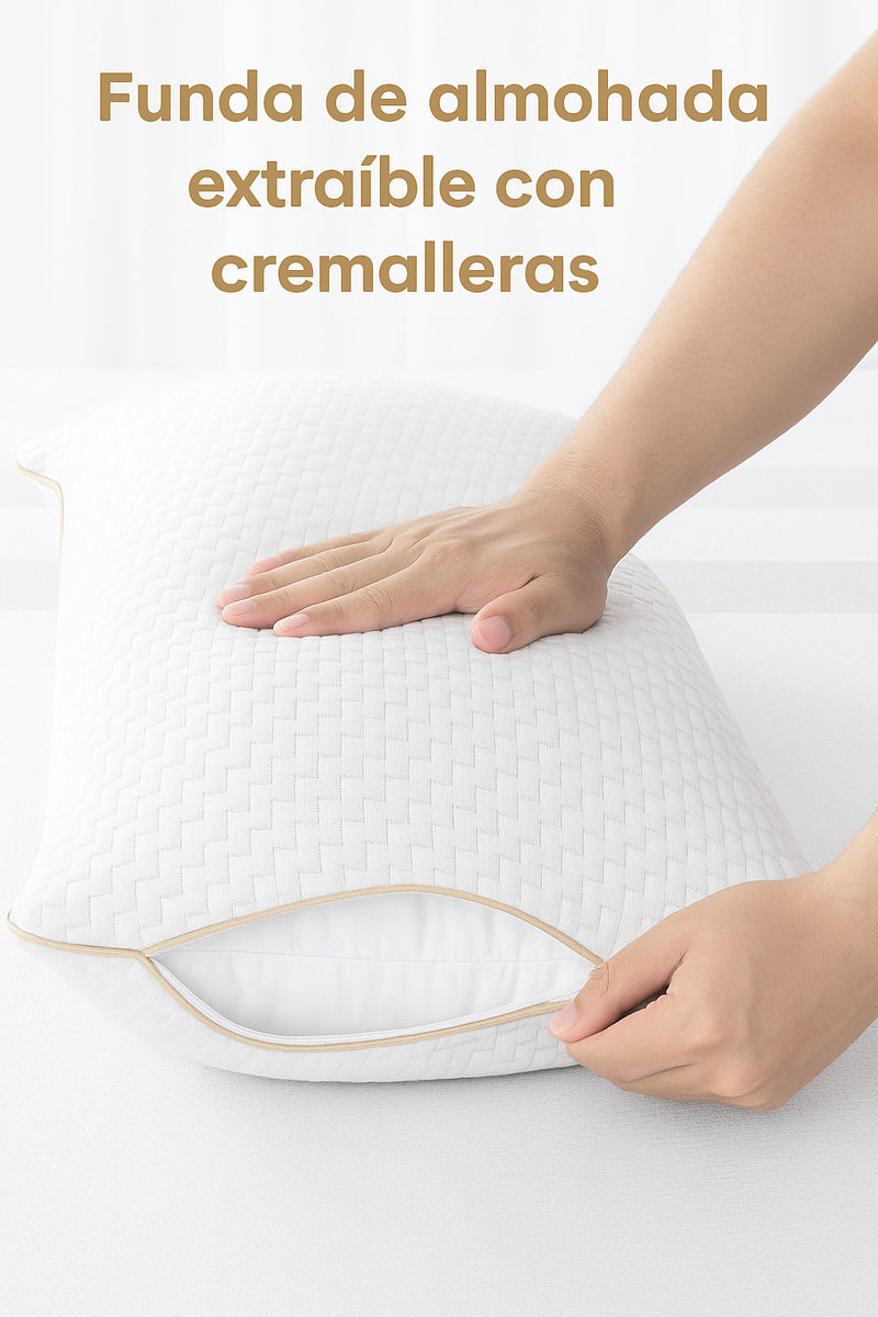 Juego 2 almohadas hipoalergénicas de fibra bambu