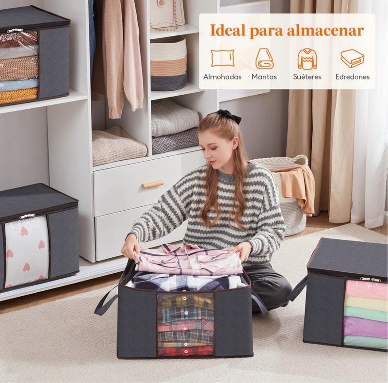 Cajas de Almacenaje 75L - 6 Piezas - Gris