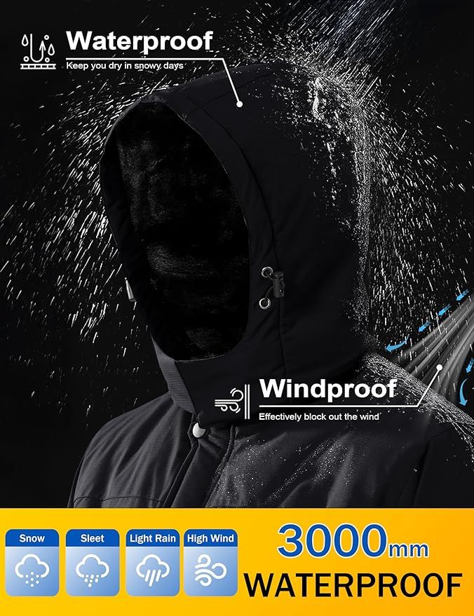 Chaqueta de esquí impermeable cortaviento Talla XL