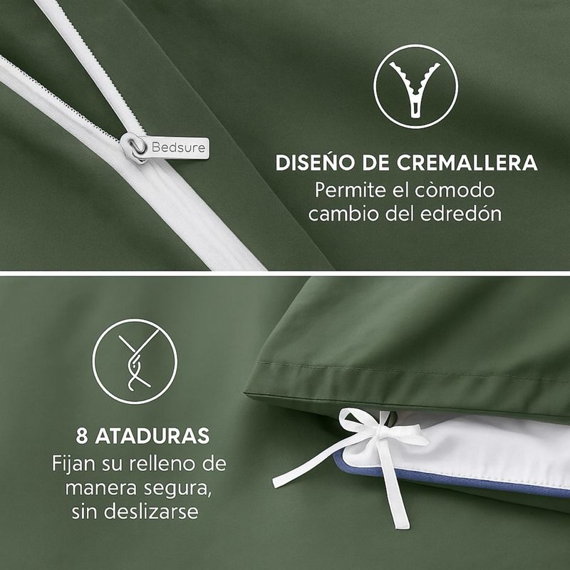 Ropa de cama verde oliva 135x200cm