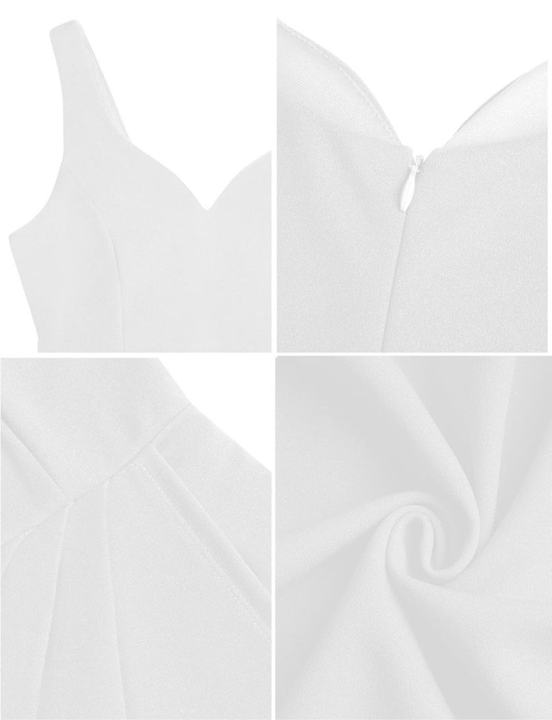 Vestido cóctel elegante Talla XL blanco
