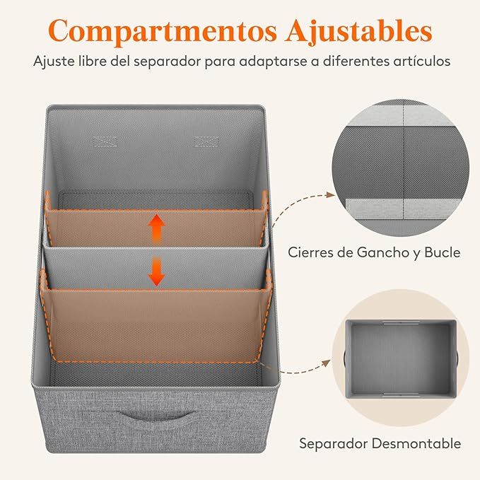 4 Cajas de Almacenamiento Plegables 40L